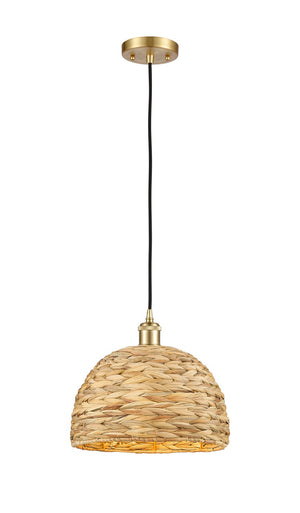 Innovations - 516-1P-SG-RBD-12-NAT - One Light Pendant - Ballston - Satin Gold