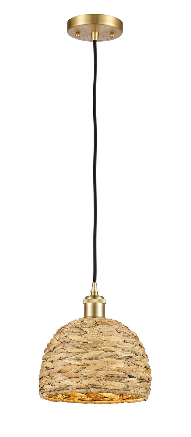 Innovations - 516-1P-SG-RBD-8-NAT - One Light Pendant - Ballston - Satin Gold