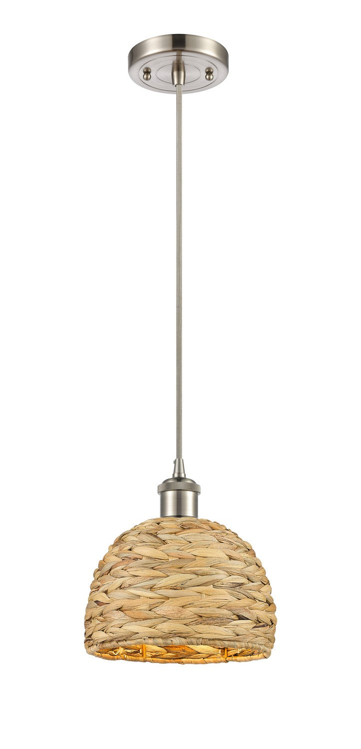 Innovations - 516-1P-SN-RBD-8-NAT - One Light Pendant - Ballston - Satin Nickel