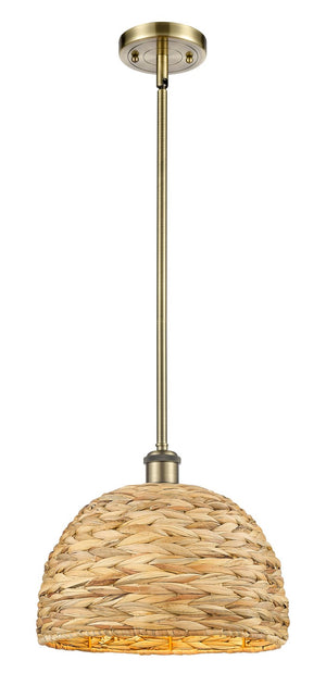 Innovations - 516-1S-AB-RBD-12-NAT - One Light Pendant - Ballston - Antique Brass