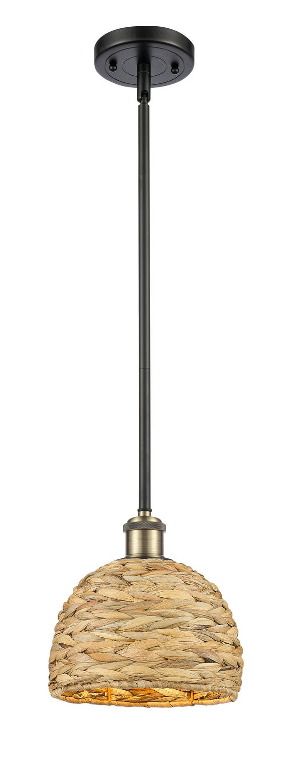 Innovations - 516-1S-BAB-RBD-8-NAT - One Light Pendant - Ballston - Black Antique Brass