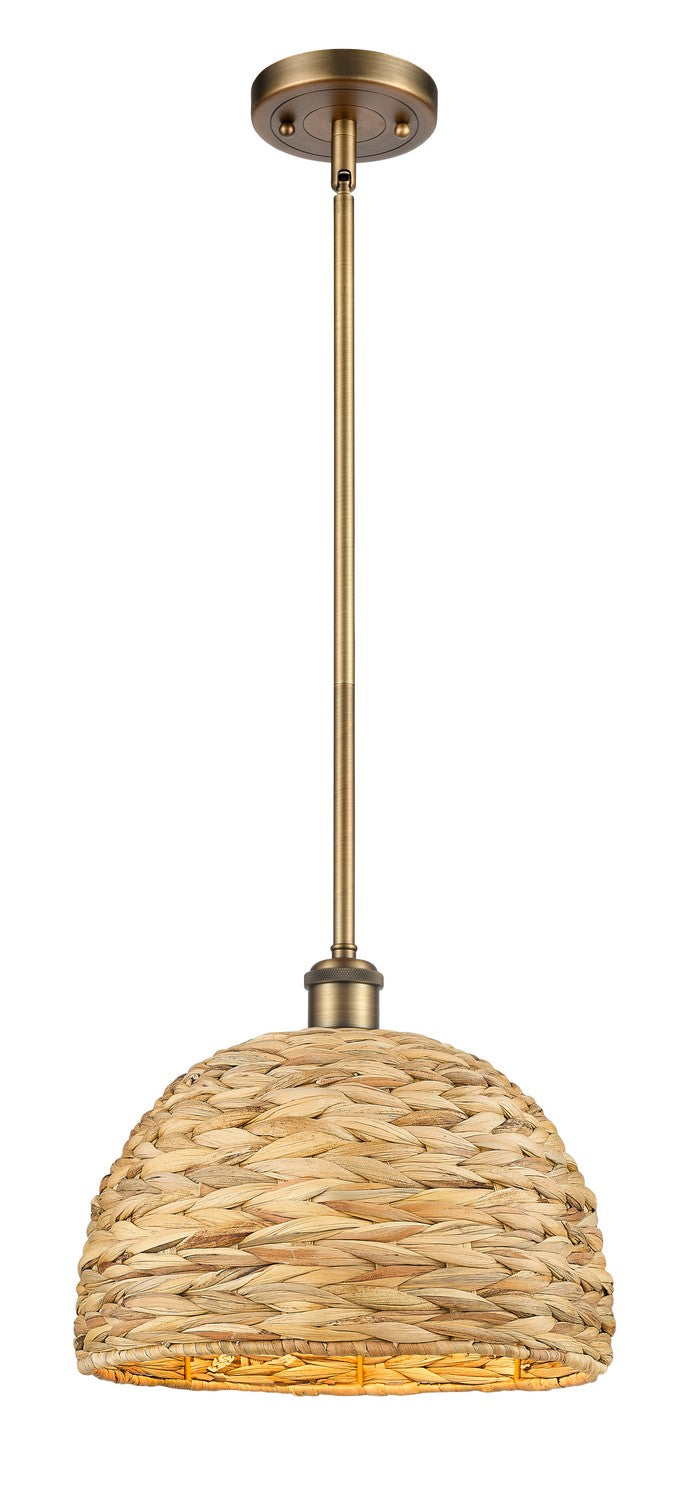 Innovations - 516-1S-BB-RBD-12-NAT - One Light Pendant - Ballston - Brushed Brass