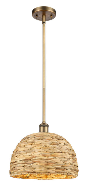 Innovations - 516-1S-BB-RBD-12-NAT - One Light Pendant - Ballston - Brushed Brass