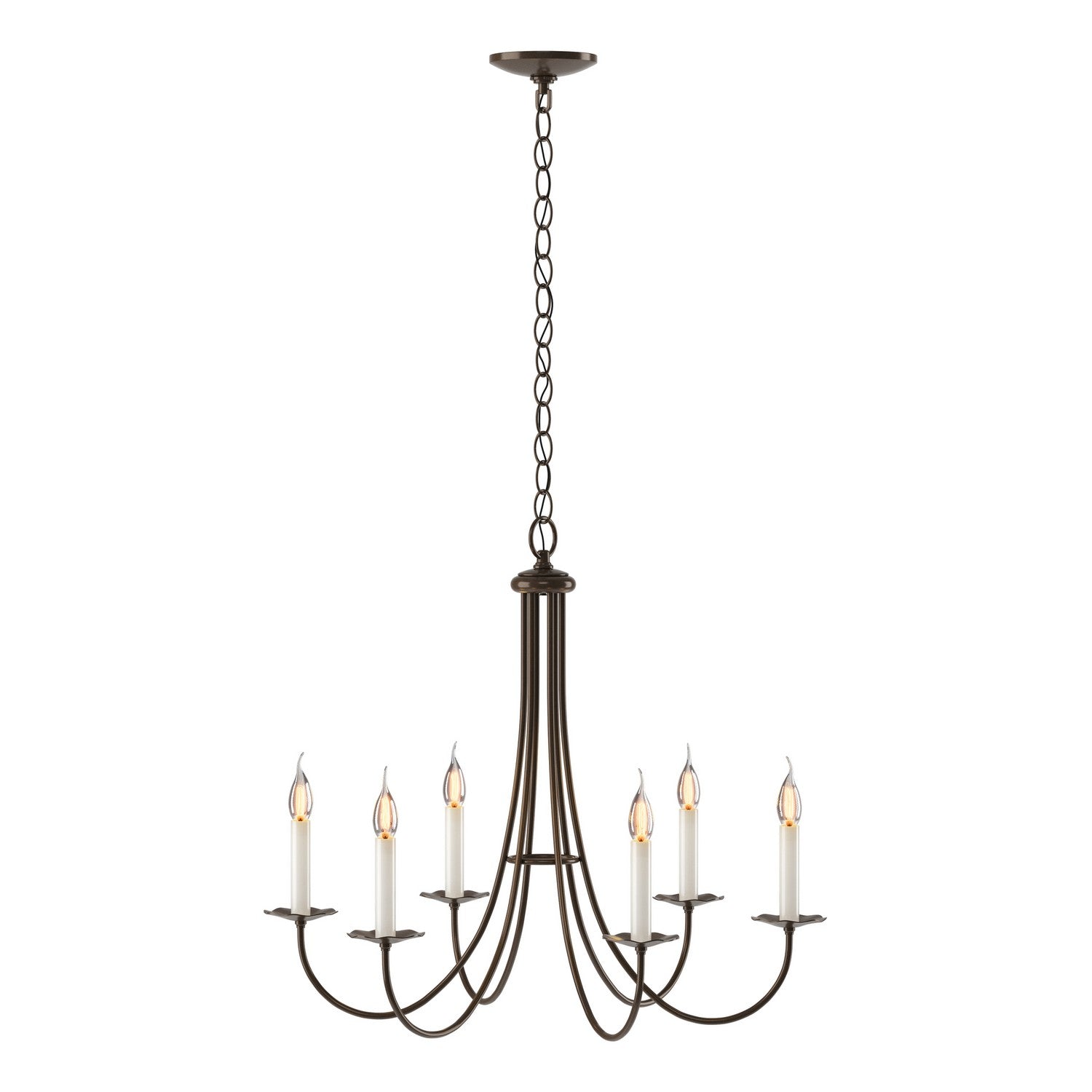 Hubbardton Forge - 101160-SKT-05 - Six Light Chandelier - Simple Lines - Bronze