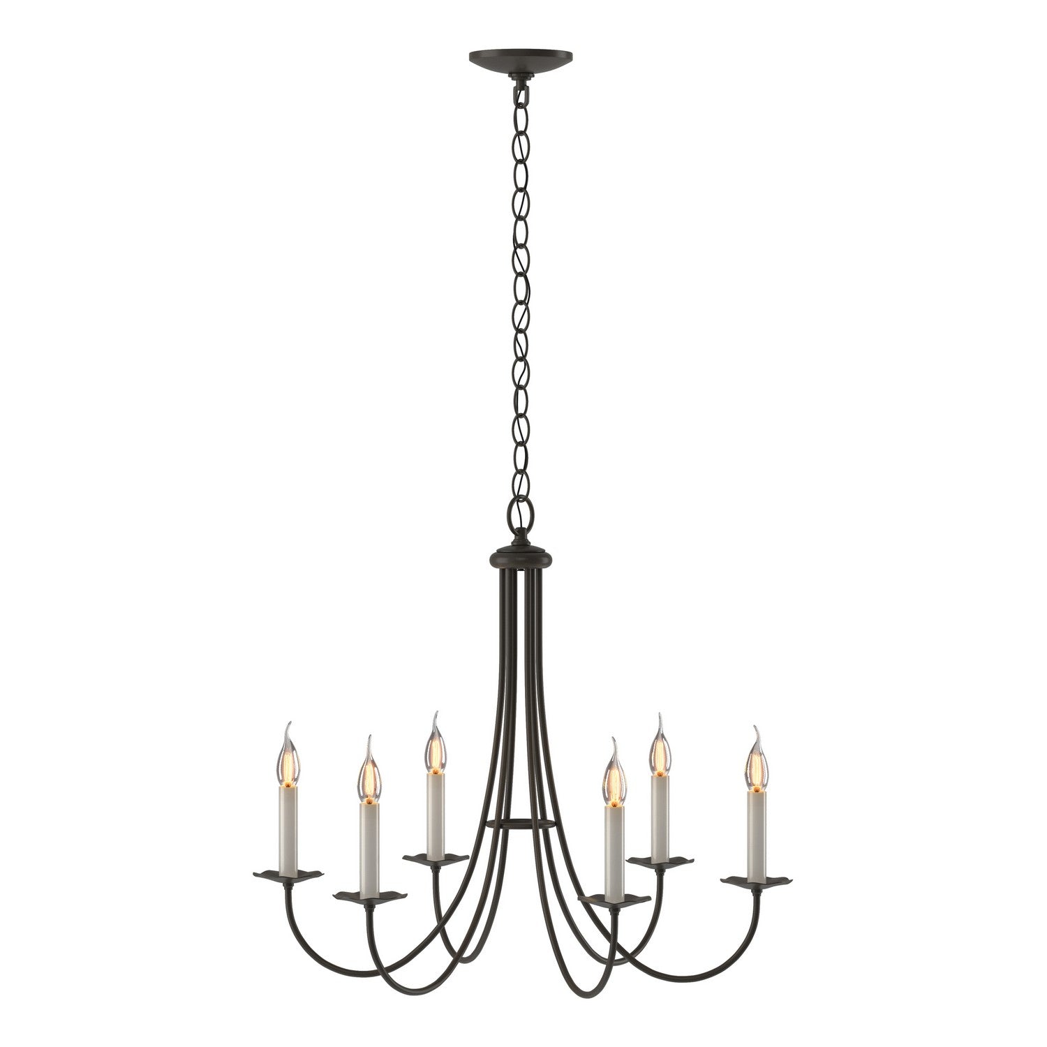 Hubbardton Forge - 101160-SKT-07 - Simple Sweep 6 Arm Chandelier - Simple Lines - Dark Smoke