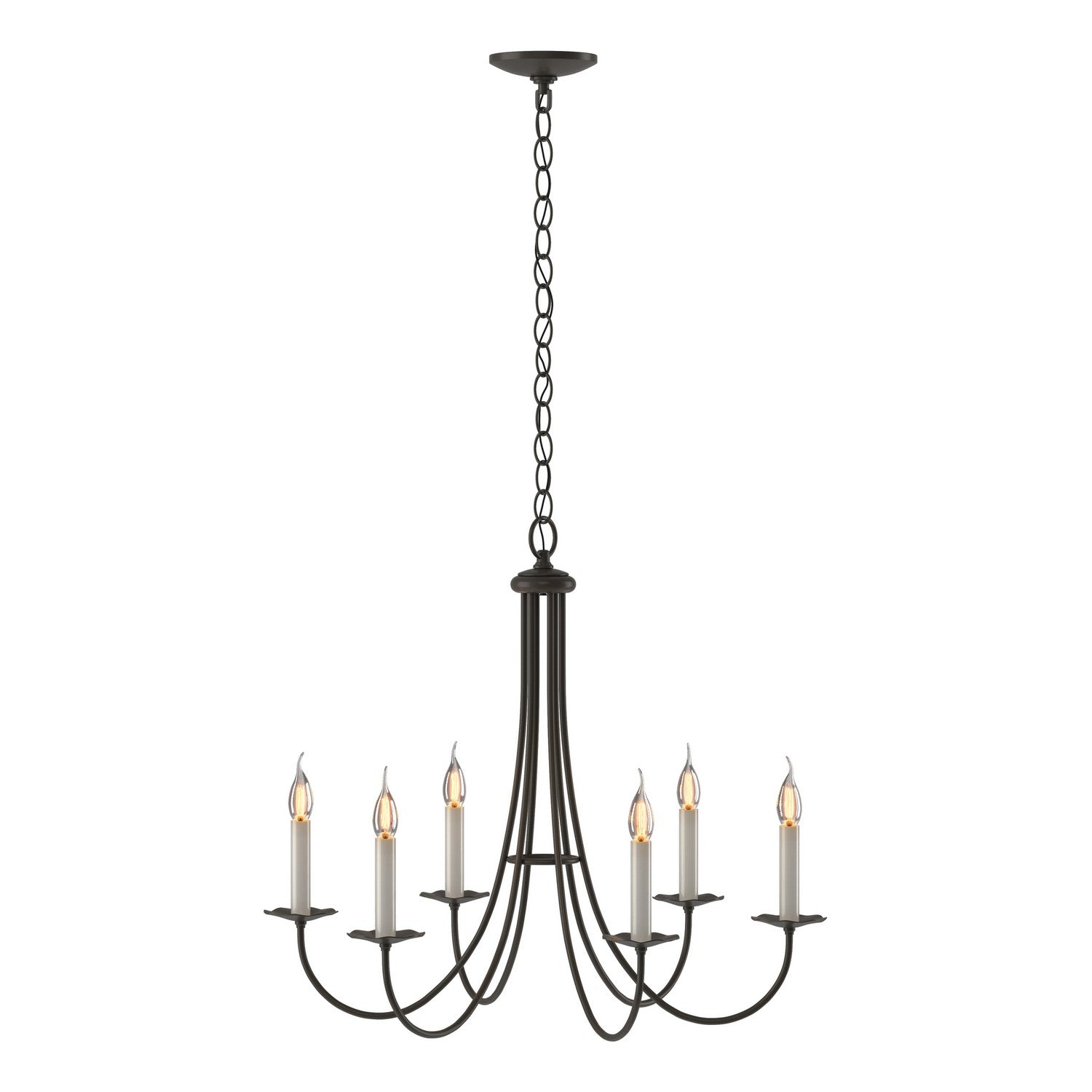 Hubbardton Forge - 101160-SKT-07 - Six Light Chandelier - Simple Lines - Dark Smoke