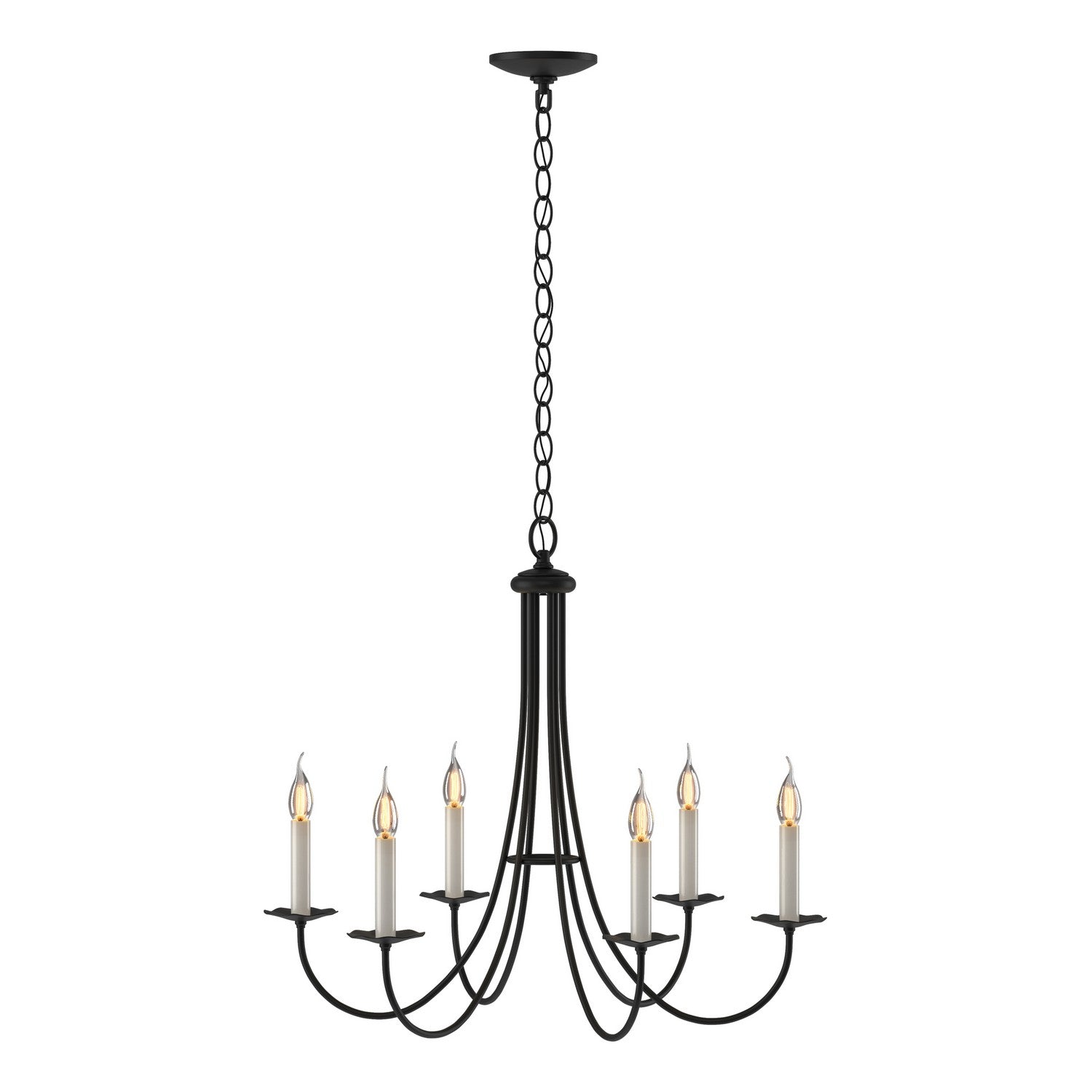 Hubbardton Forge - 101160-SKT-10 - Simple Sweep 6 Arm Chandelier - Simple Lines - Black