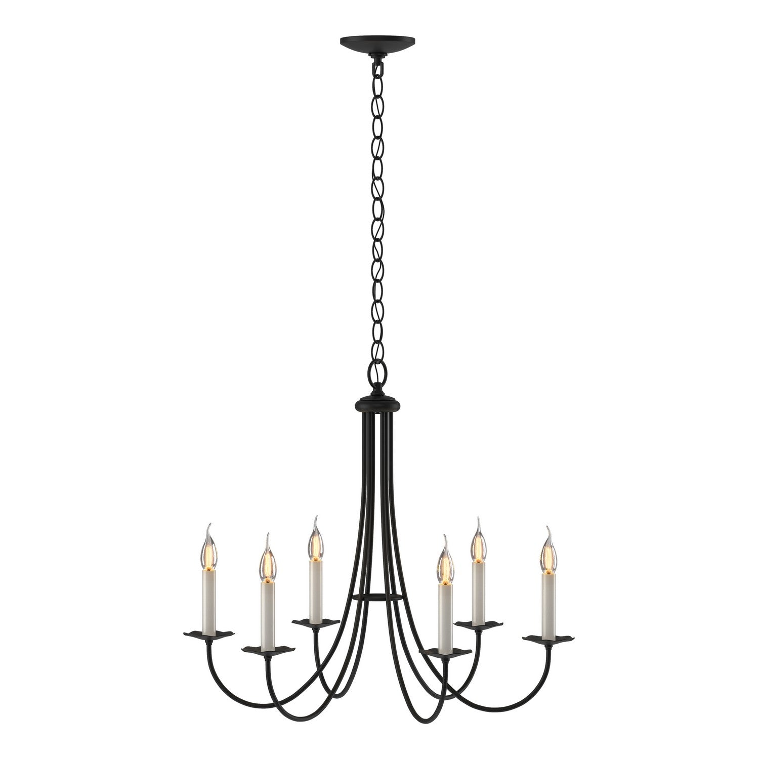 Hubbardton Forge - 101160-SKT-10 - Six Light Chandelier - Simple Lines - Black