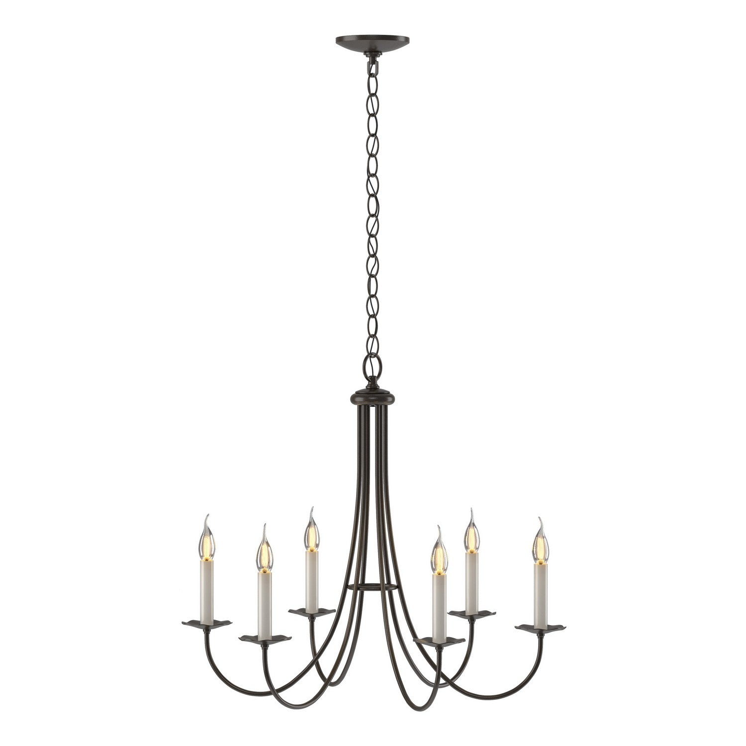 Hubbardton Forge - 101160-SKT-14 - Simple Sweep 6 Arm Chandelier - Simple Lines - Oil Rubbed Bronze
