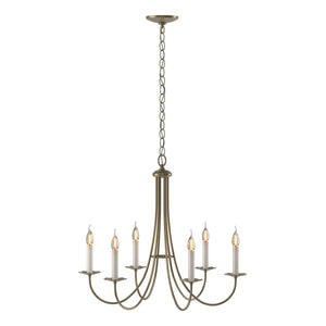 Hubbardton Forge - 101160-SKT-84 - Six Light Chandelier - Simple Lines - Soft Gold