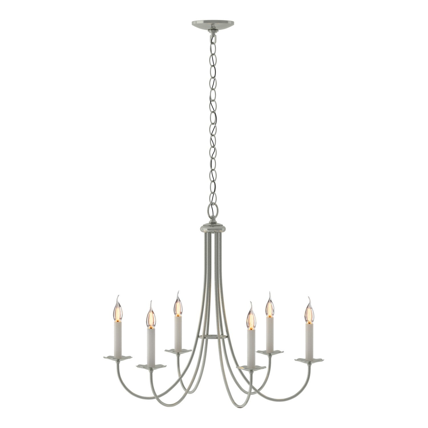 Hubbardton Forge - 101160-SKT-85 - Six Light Chandelier - Simple Lines - Sterling