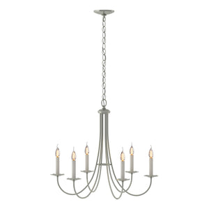 Hubbardton Forge - 101160-SKT-85 - Six Light Chandelier - Simple Lines - Sterling