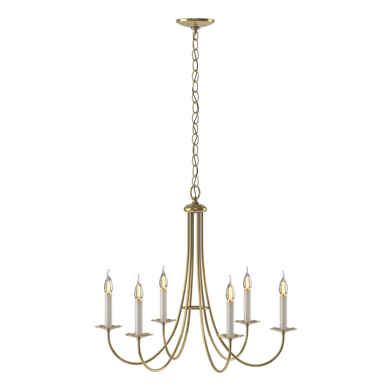 Hubbardton Forge - 101160-SKT-89 - Simple Sweep 6 Arm Chandelier - Simple Lines - Ink