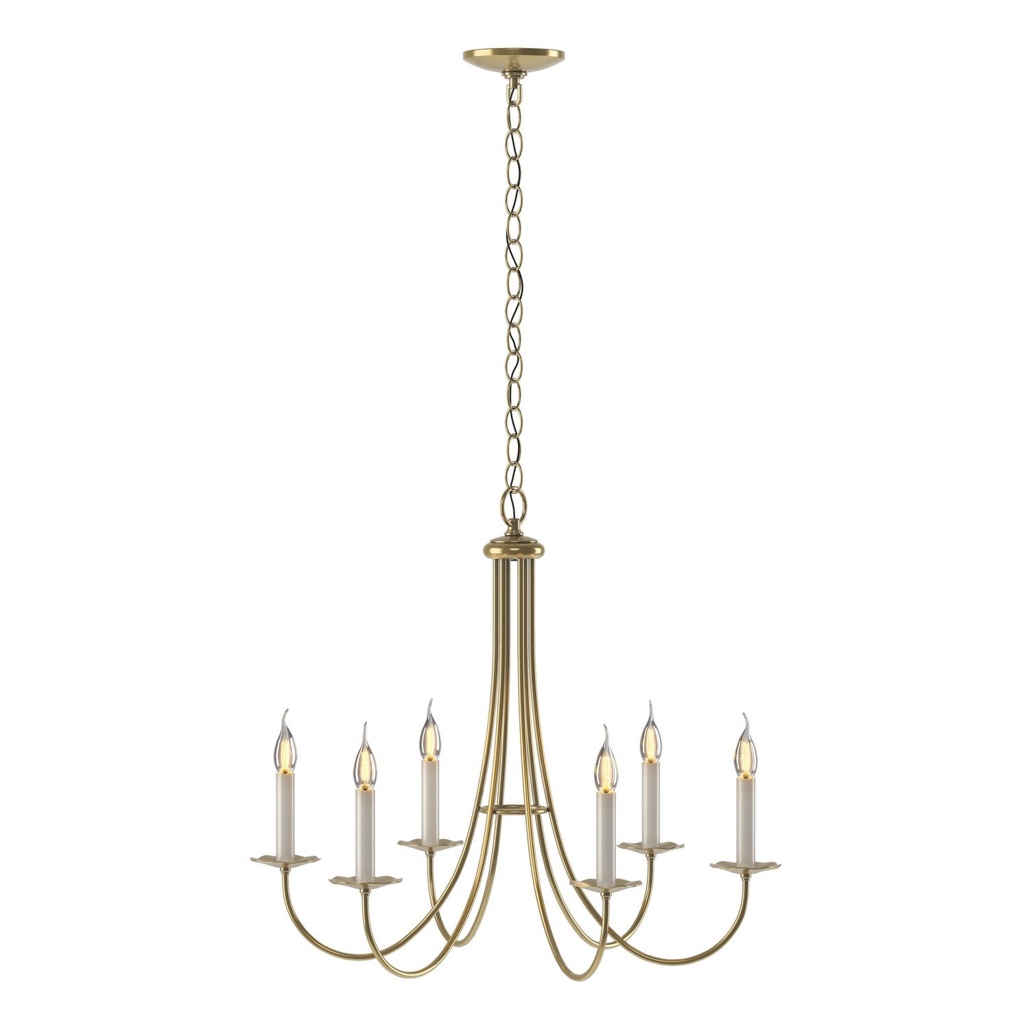 Hubbardton Forge - 101160-SKT-86 - Six Light Chandelier - Simple Lines - Modern Brass