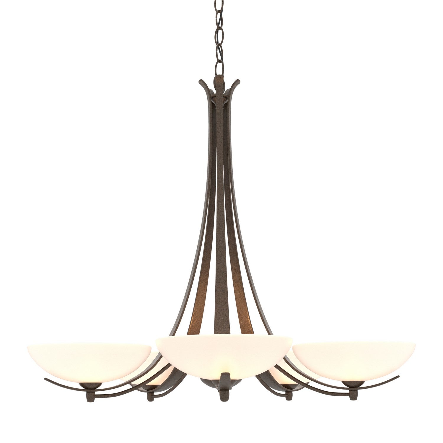 Hubbardton Forge - 101261-SKT-05-GG0123 - Five Light Chandelier - Aegis - Bronze