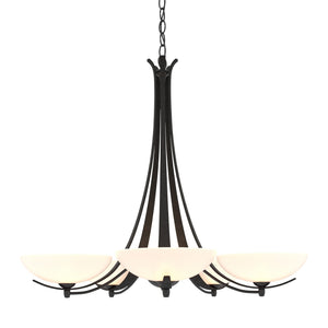 Hubbardton Forge - 101261-SKT-10-GG0123 - Five Light Chandelier - Aegis - Black