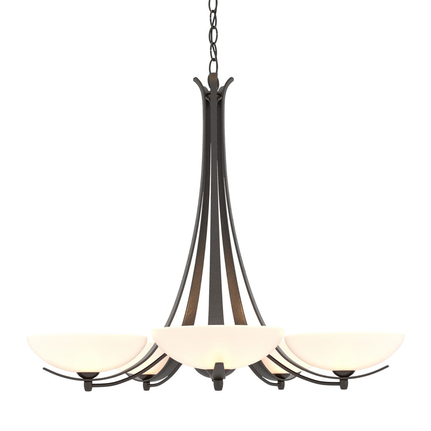 Hubbardton Forge - 101261-SKT-14-GG0123 - Five Light Chandelier - Aegis - Oil Rubbed Bronze