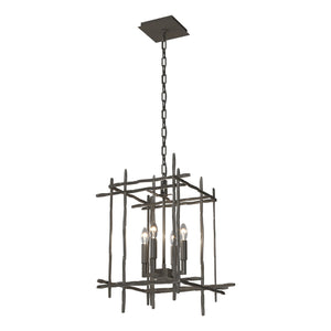 Hubbardton Forge - 101315-SKT-07 - Four Light Chandelier - Tura - Dark Smoke