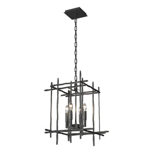 Hubbardton Forge - 101315-SKT-10 - Four Light Chandelier - Tura - Black