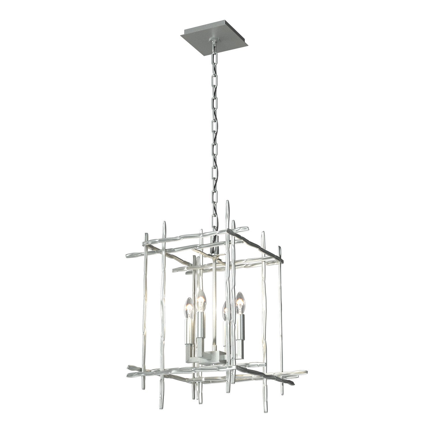 Hubbardton Forge - 101315-SKT-82 - Four Light Chandelier - Tura - Vintage Platinum