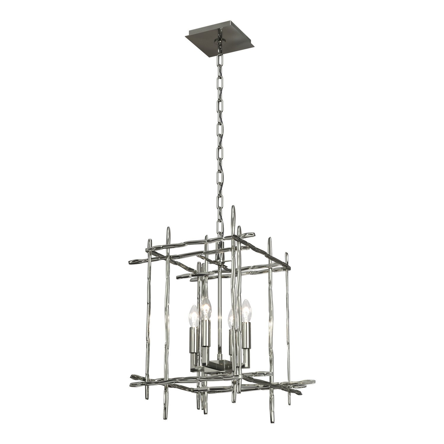 Hubbardton Forge - 101315-SKT-85 - Four Light Chandelier - Tura - Sterling