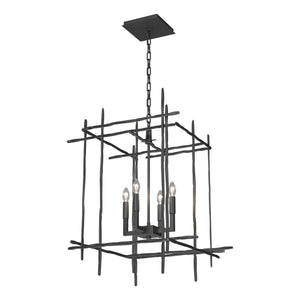 Hubbardton Forge - 101316-SKT-10 - Four Light Chandelier - Tura - Black