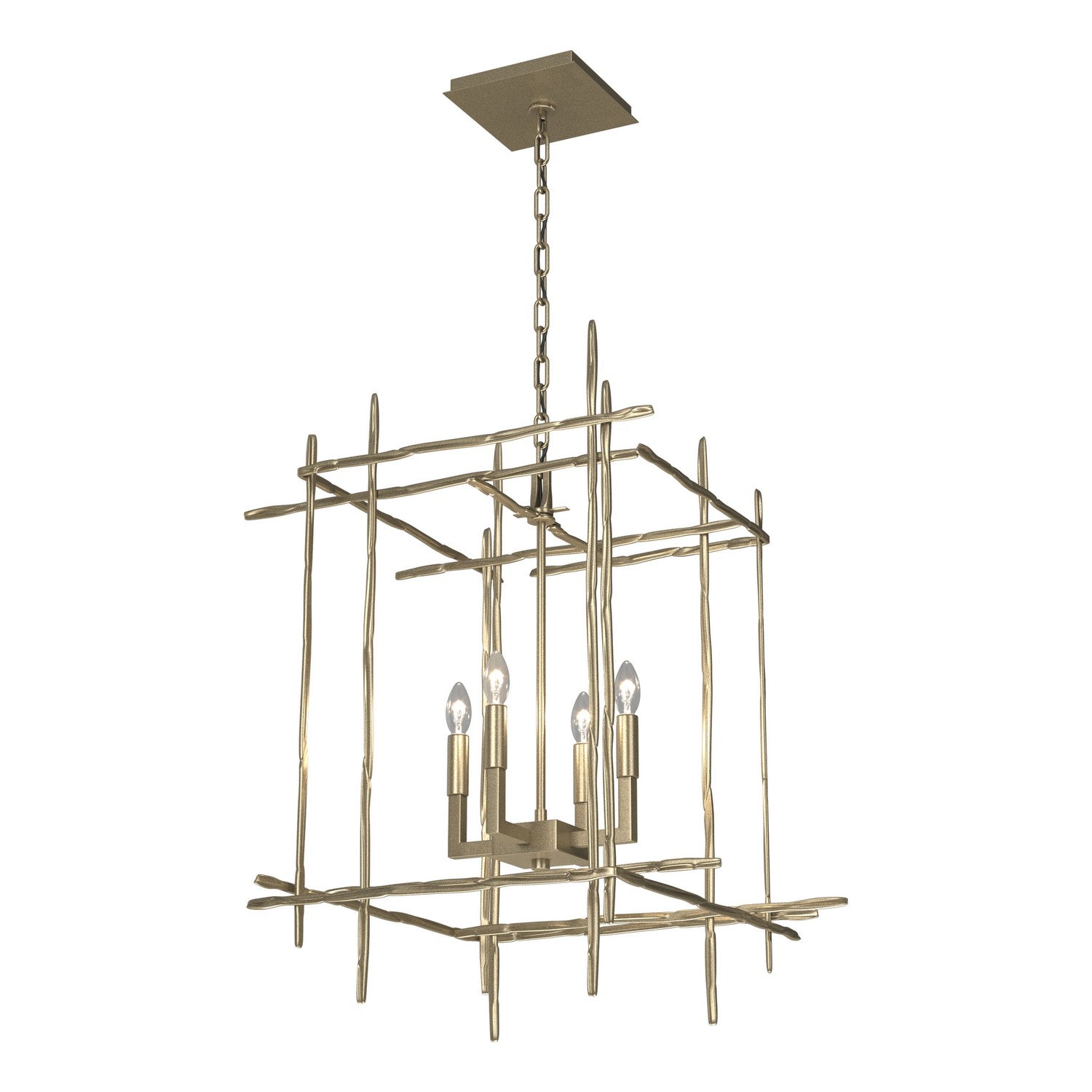 Hubbardton Forge - 101316-SKT-84 - Four Light Chandelier - Tura - Soft Gold