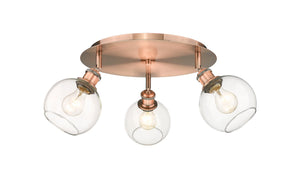 Innovations - 516-3C-AC-G122-6 - Three Light Flush Mount - Downtown Urban - Antique Copper