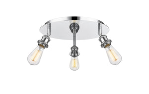 Innovations - 516-3C-PC - Three Light Flush Mount - Downtown Urban - Polished Chrome