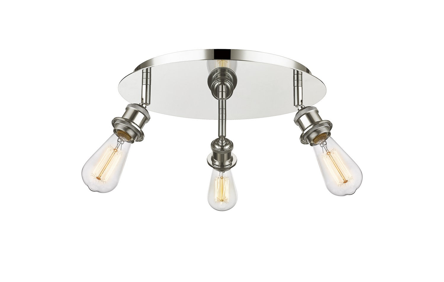 Innovations - 516-3C-PN - Three Light Flush Mount - Downtown Urban - Polished Nickel