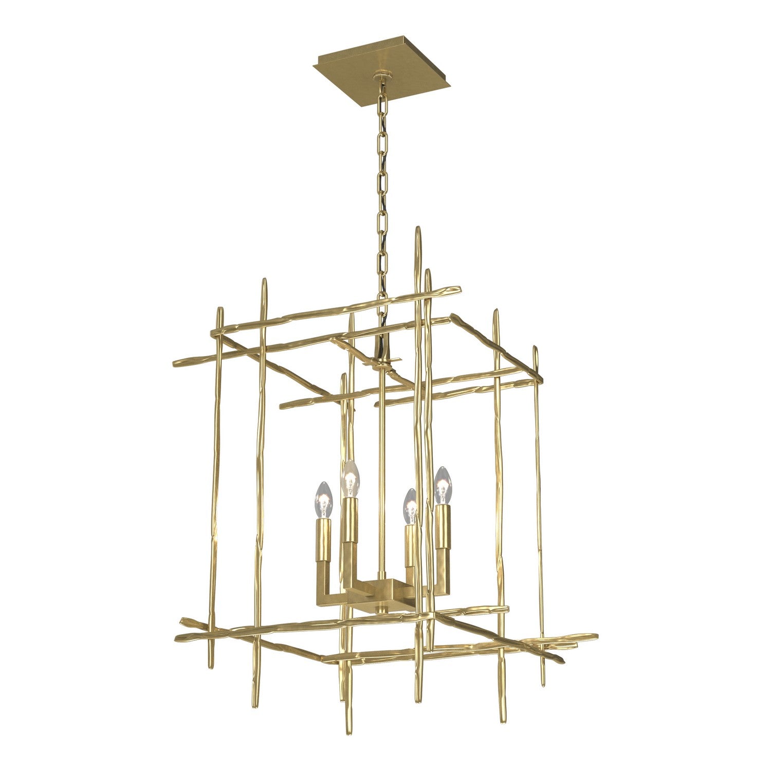 Hubbardton Forge - 101316-SKT-86 - Four Light Chandelier - Tura - Modern Brass