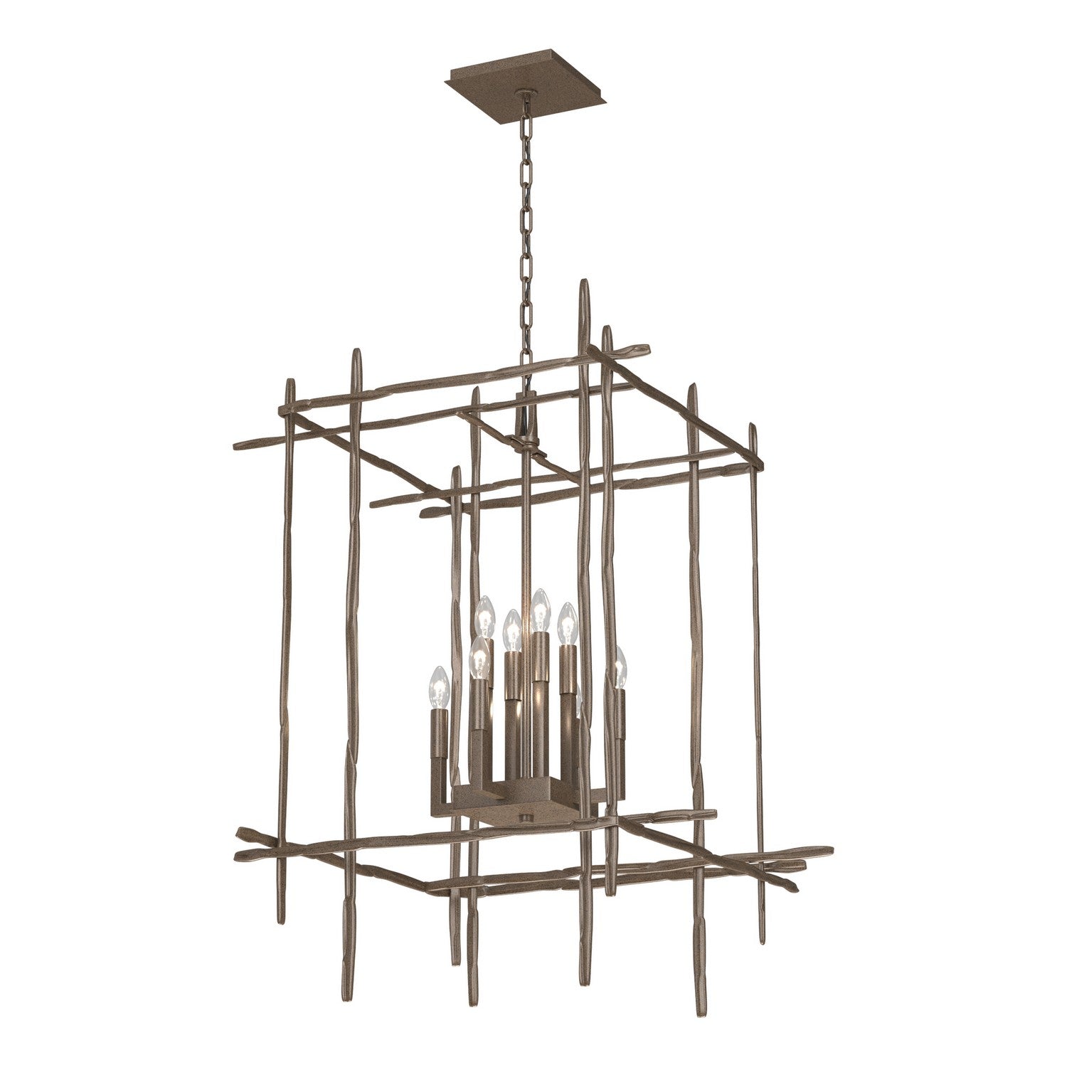 Hubbardton Forge - 101317-SKT-05 - Eight Light Chandelier - Tura - Bronze