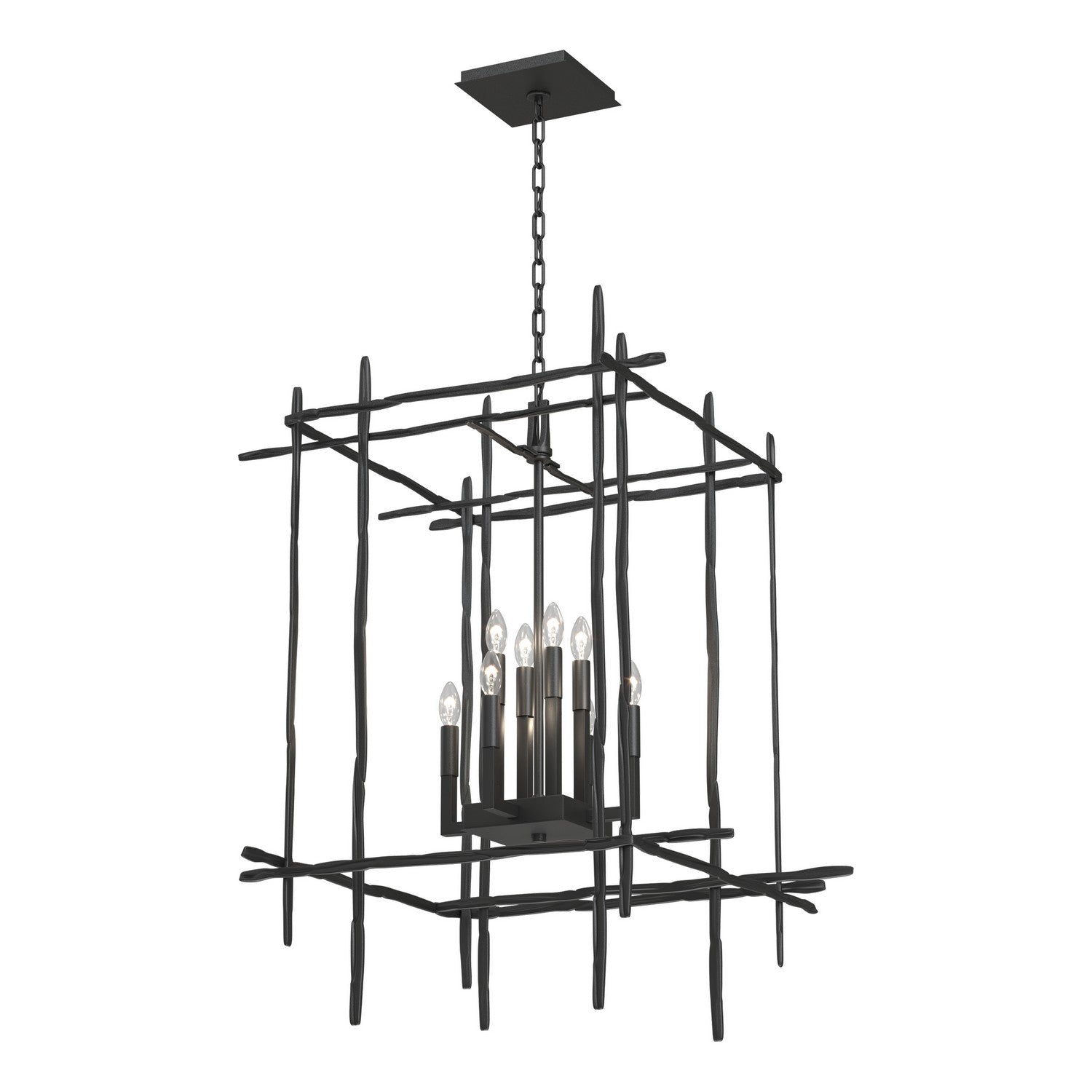 Hubbardton Forge - 101317-SKT-10 - Eight Light Chandelier - Tura - Black