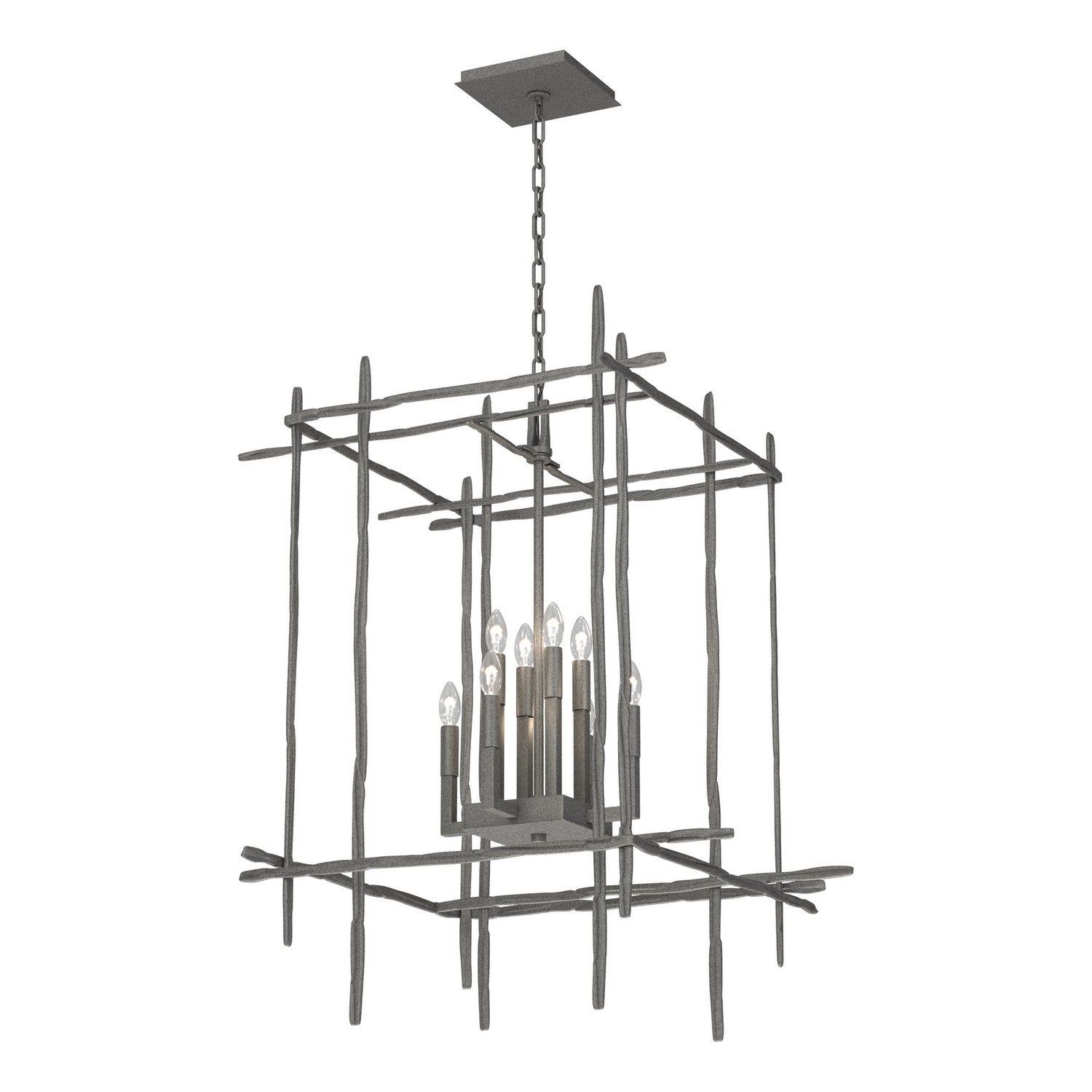 Hubbardton Forge - 101317-SKT-20 - Eight Light Chandelier - Tura - Natural Iron