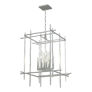 Hubbardton Forge - 101317-SKT-82 - Eight Light Chandelier - Tura - Vintage Platinum