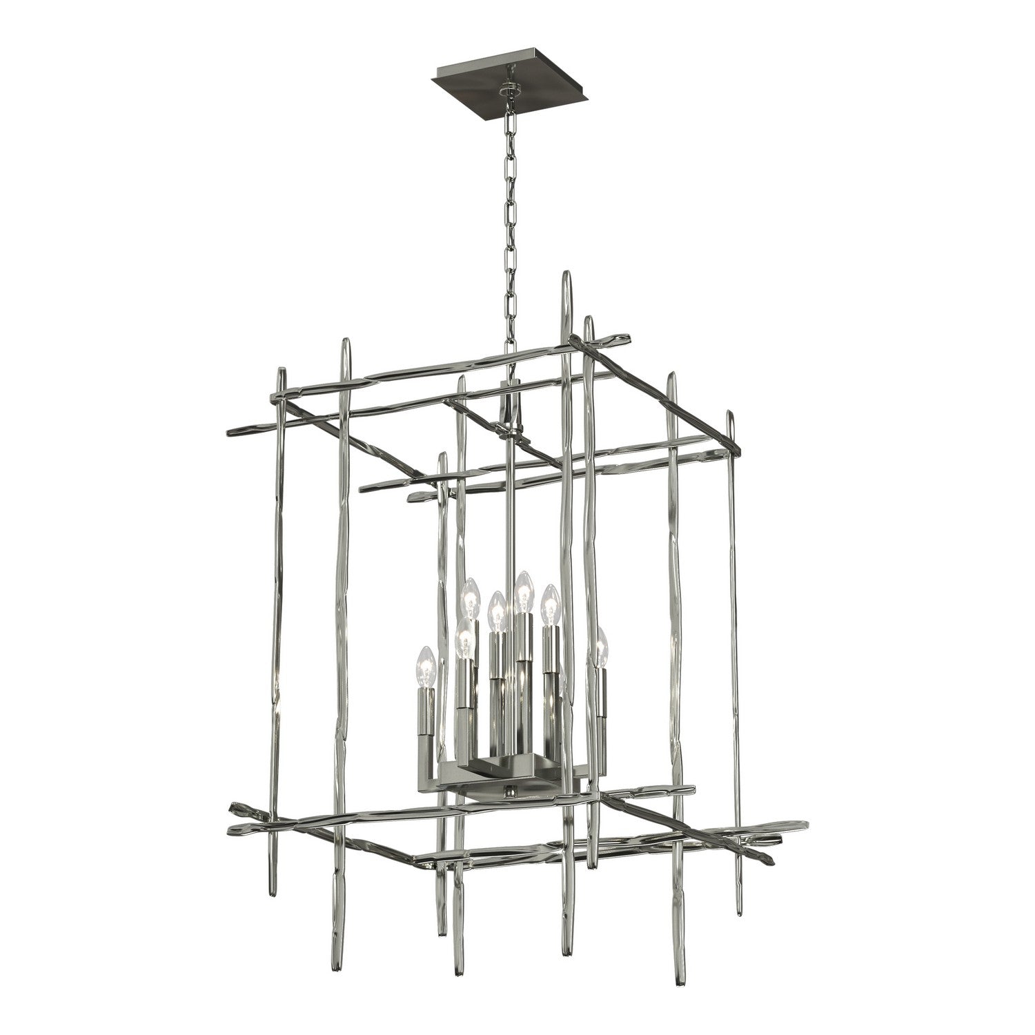 Hubbardton Forge - 101317-SKT-85 - Eight Light Chandelier - Tura - Sterling