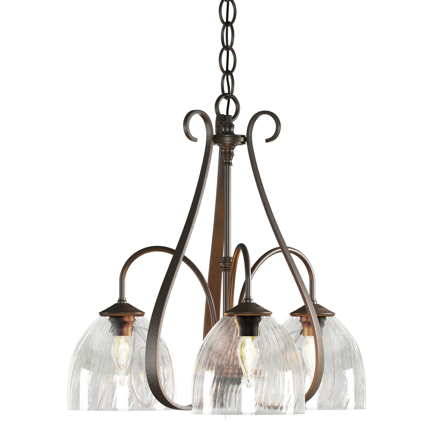 Hubbardton Forge - 101441-SKT-05-LL0001 - Sweeping Taper 3 Arm Chandelier - Sweeping Taper - Bronze