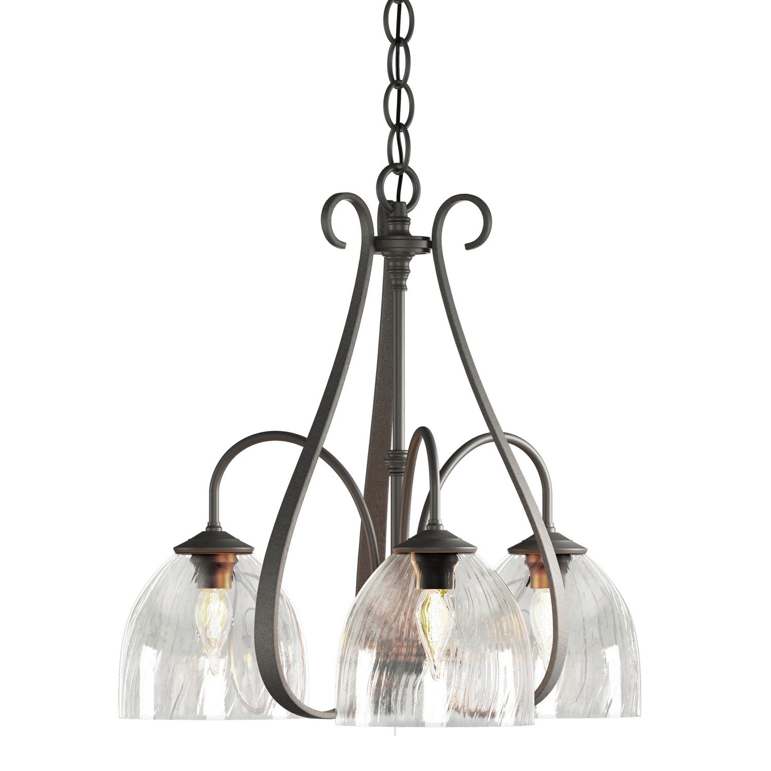 Hubbardton Forge - 101441-SKT-20-LL0001 - Sweeping Taper 3 Arm Chandelier - Sweeping Taper - Natural Iron