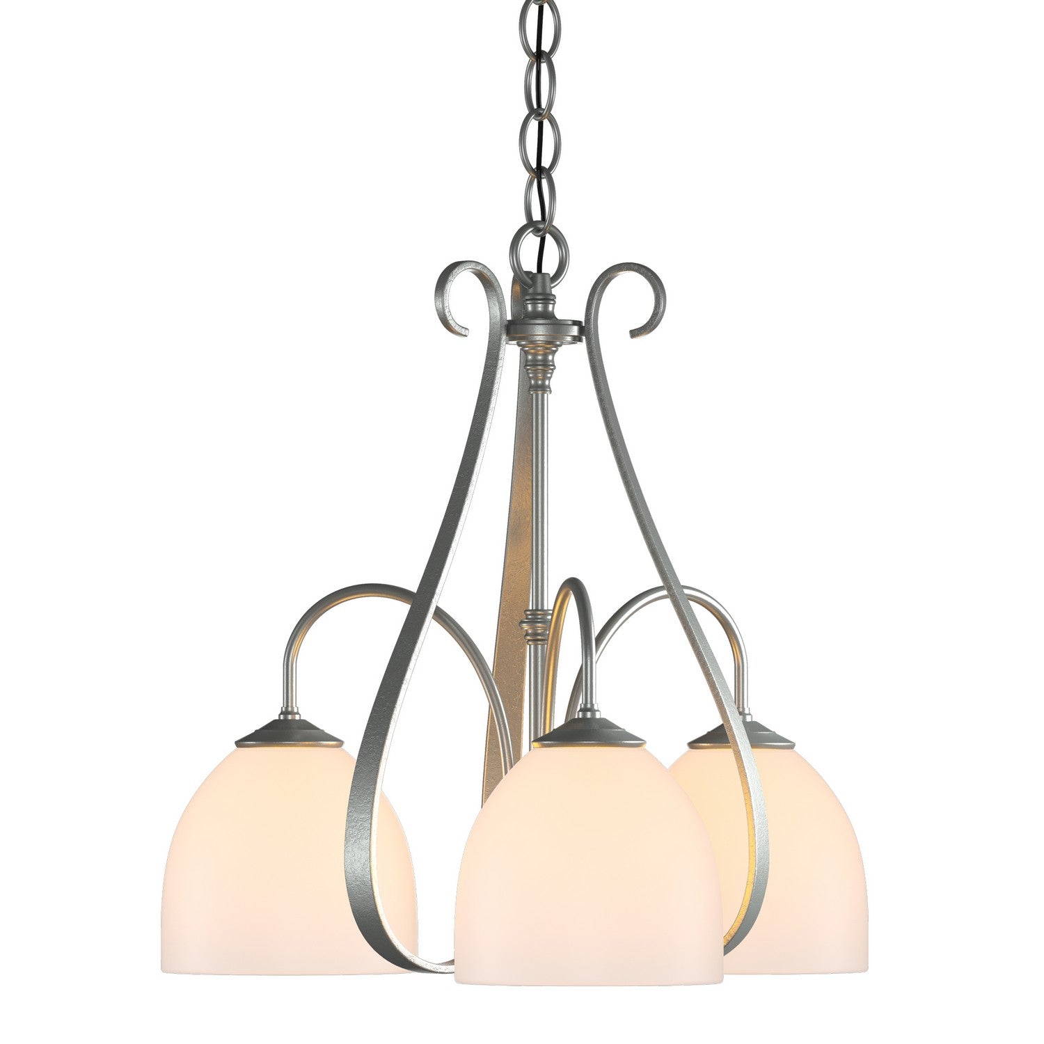 Hubbardton Forge - 101441-SKT-82-GG0001 - Sweeping Taper 3 Arm Chandelier - Sweeping Taper - Vintage Platinum