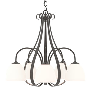 Hubbardton Forge - 101445-SKT-14-GG0001 - Five Light Chandelier - Sweeping Taper - Oil Rubbed Bronze