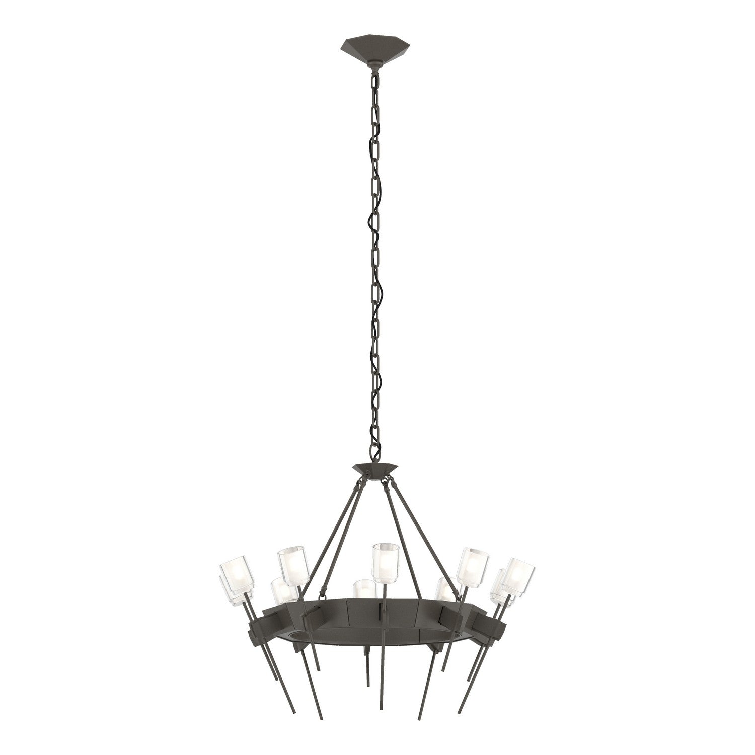 Hubbardton Forge - 101525-SKT-07-YC0369 - Ten Light Chandelier - Echo - Dark Smoke