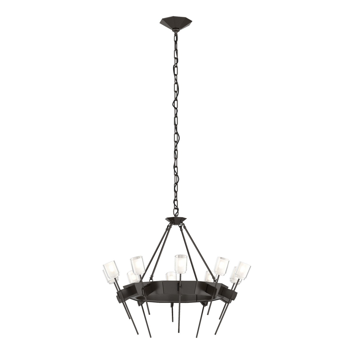 Hubbardton Forge - 101525-SKT-14-YC0369 - Ten Light Chandelier - Echo - Oil Rubbed Bronze