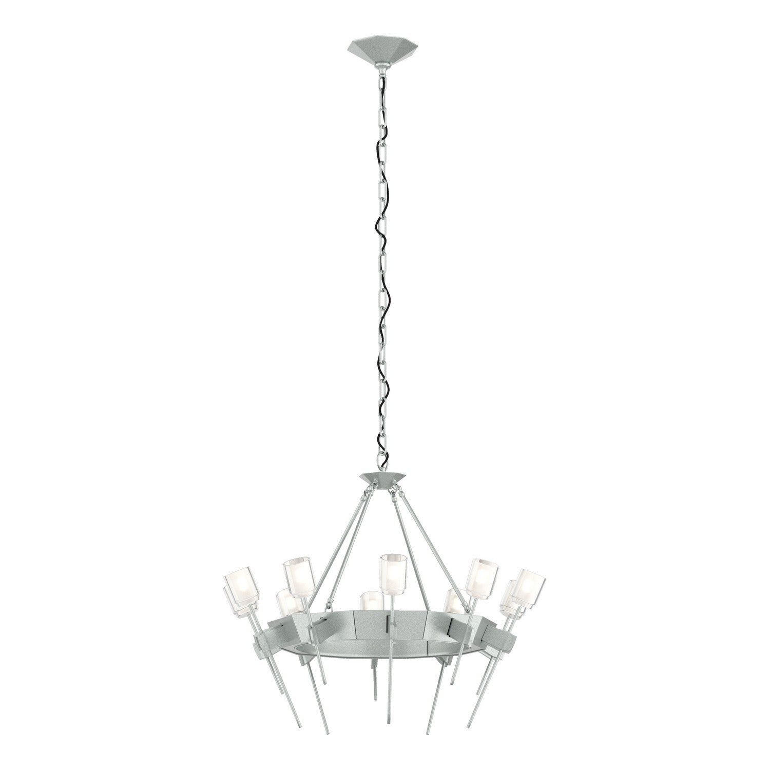 Hubbardton Forge - 101525-SKT-82-YC0369 - Ten Light Chandelier - Echo - Vintage Platinum