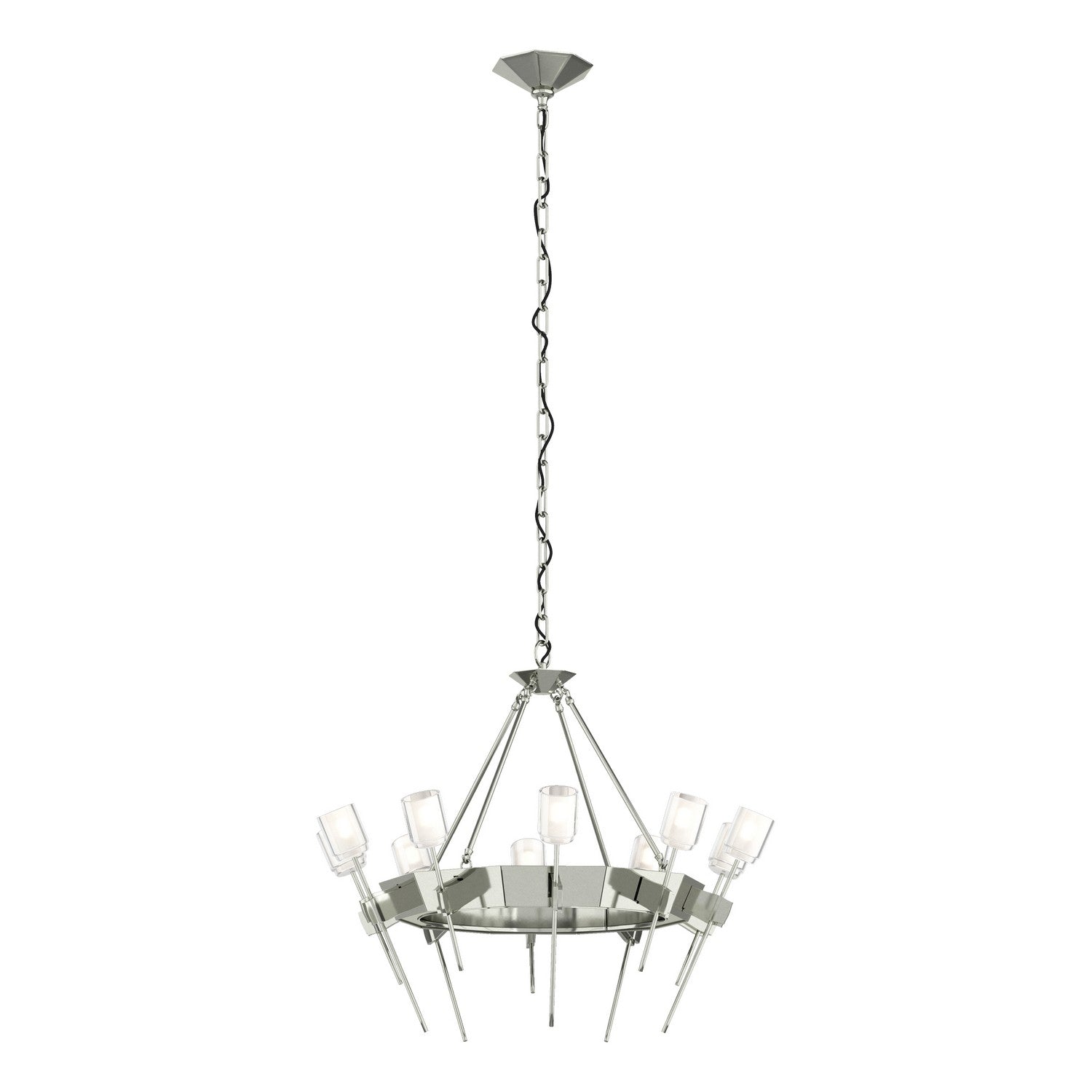 Hubbardton Forge - 101525-SKT-85-YC0369 - Ten Light Chandelier - Echo - Sterling