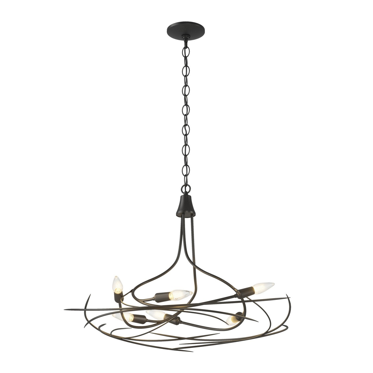 Hubbardton Forge - 101620-SKT-10 - Six Light Chandelier - Wisp - Black