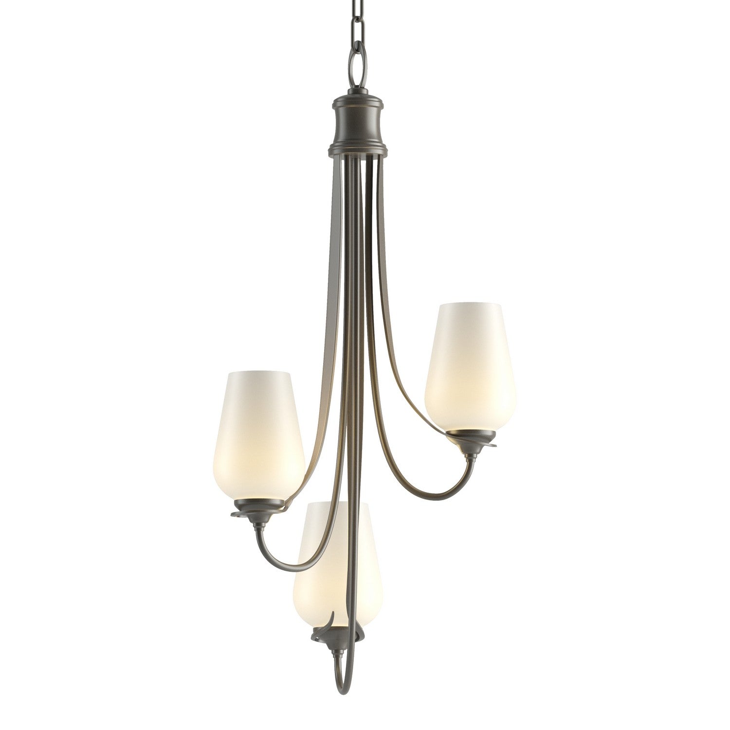 Hubbardton Forge - 103033-SKT-07-GG0303 - Flora 3 Arm Chandelier - Flora - Dark Smoke