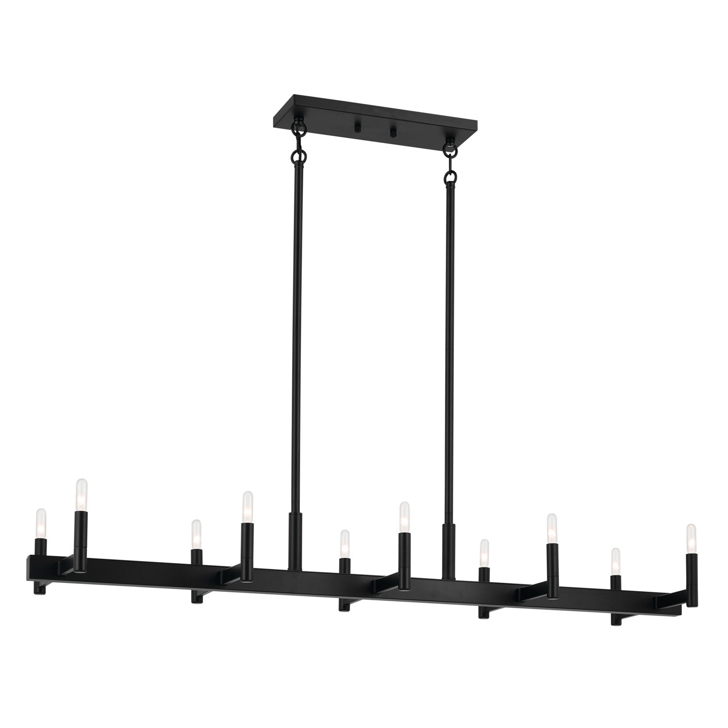 Kichler - 52614BK - Ten Light Linear Chandelier - Erzo - Black