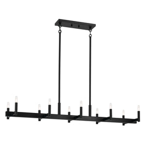 Kichler - 52614BK - Ten Light Linear Chandelier - Erzo - Black