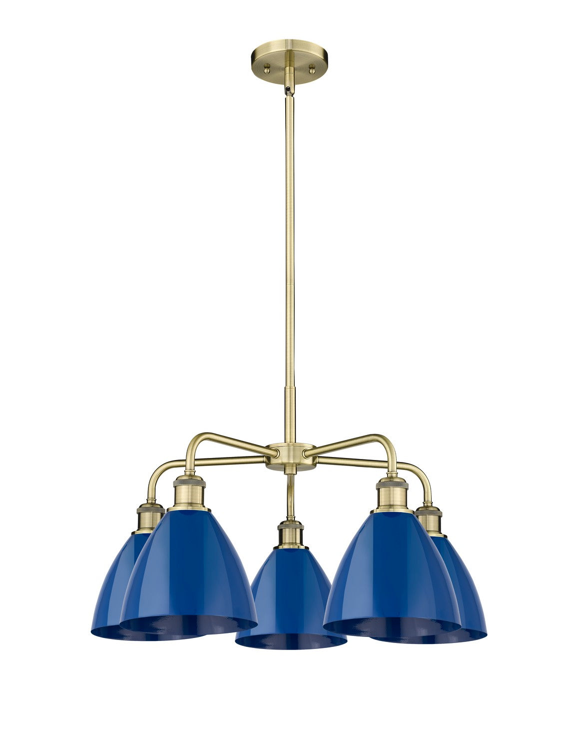 Innovations - 516-5CR-AB-MBD-75-BL - Five Light Chandelier - Ballston - Antique Brass