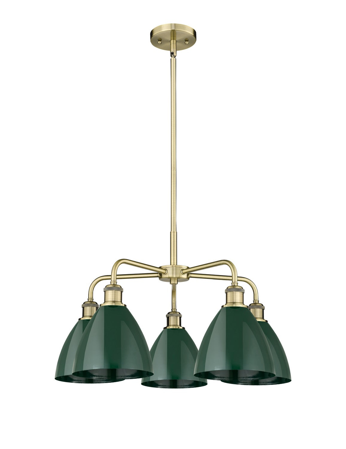 Innovations - 516-5CR-AB-MBD-75-GR - Five Light Chandelier - Ballston - Antique Brass